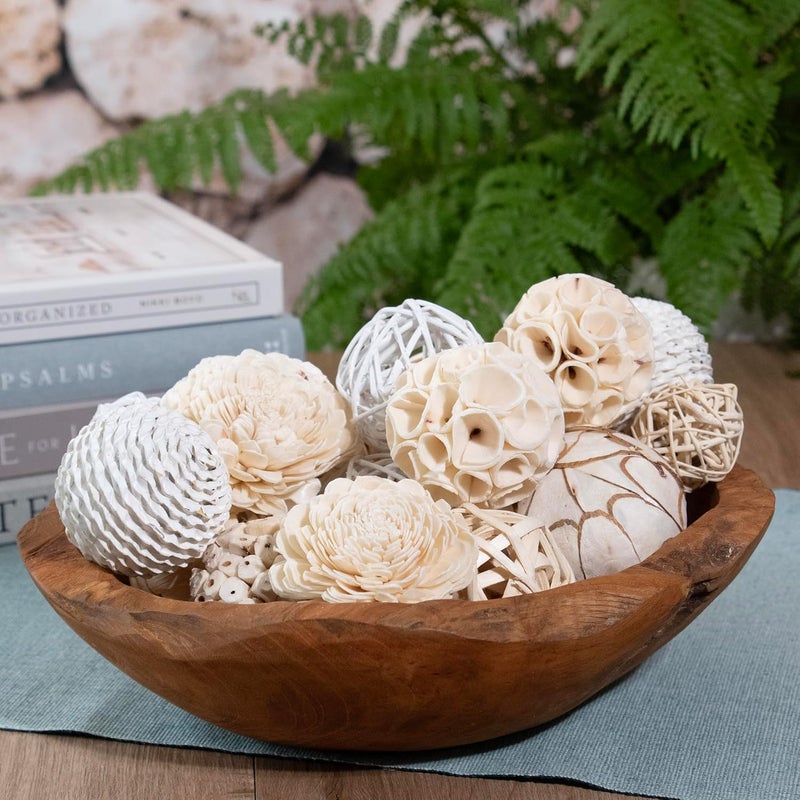 ANDALUCA Decorative Balls Bag Bowl Filler Home Decor (White) - Image 3